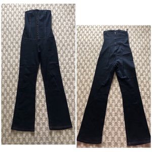 Strapless denim jumpsuit